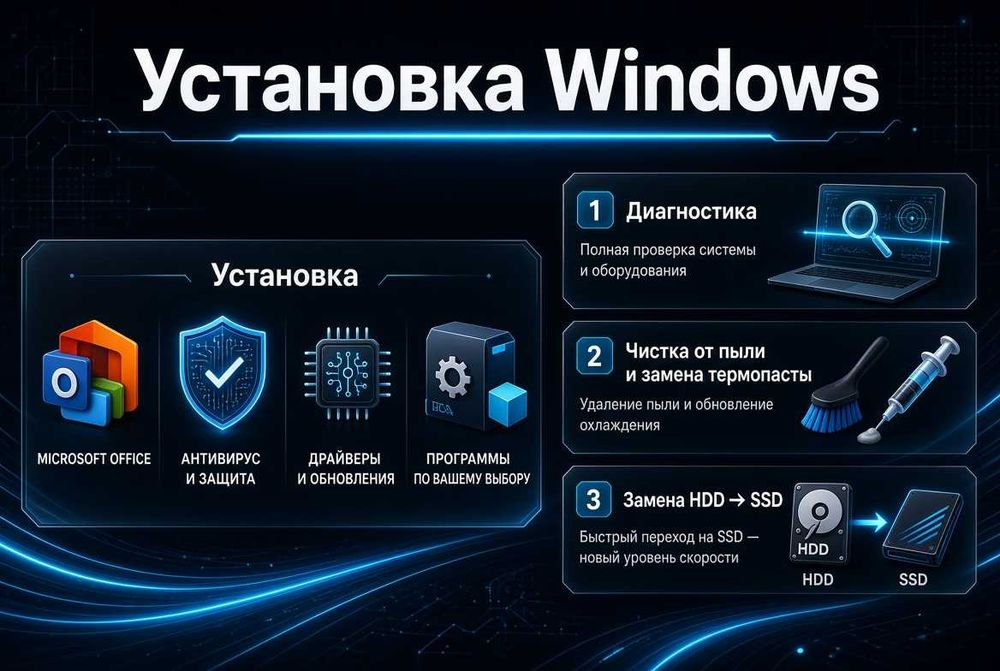 Установка Windows. Ремонт ПК и Ноутбуков