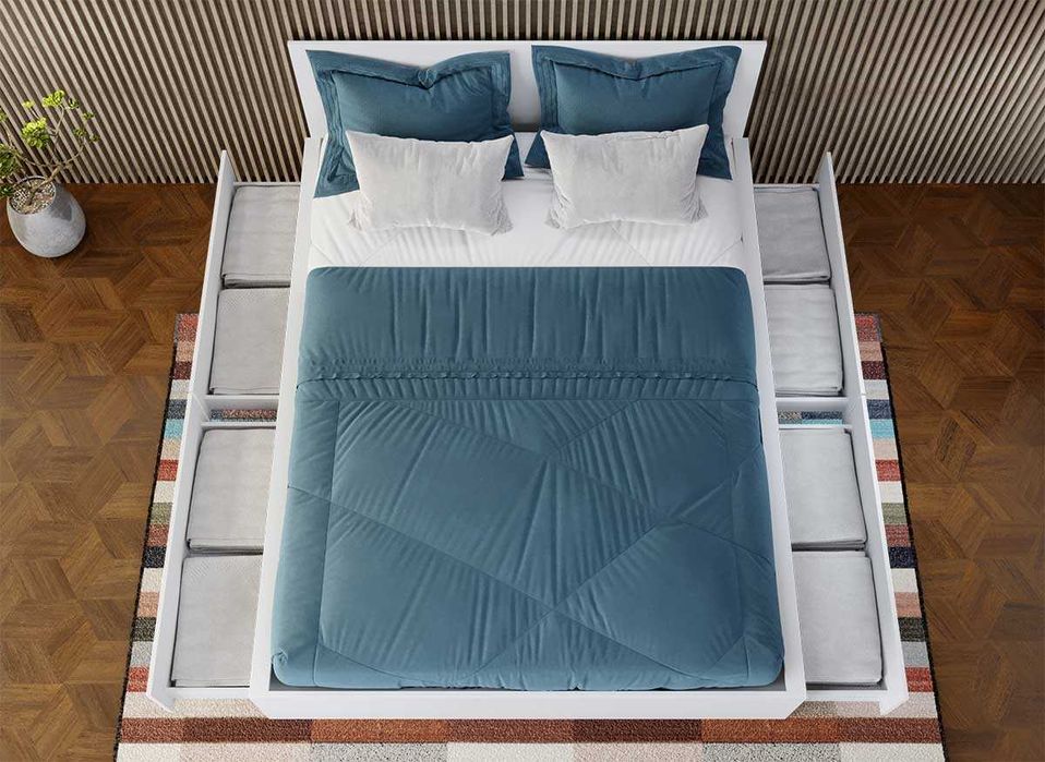 Pat Alb optional lada de depozitare 120/140/160/180x200