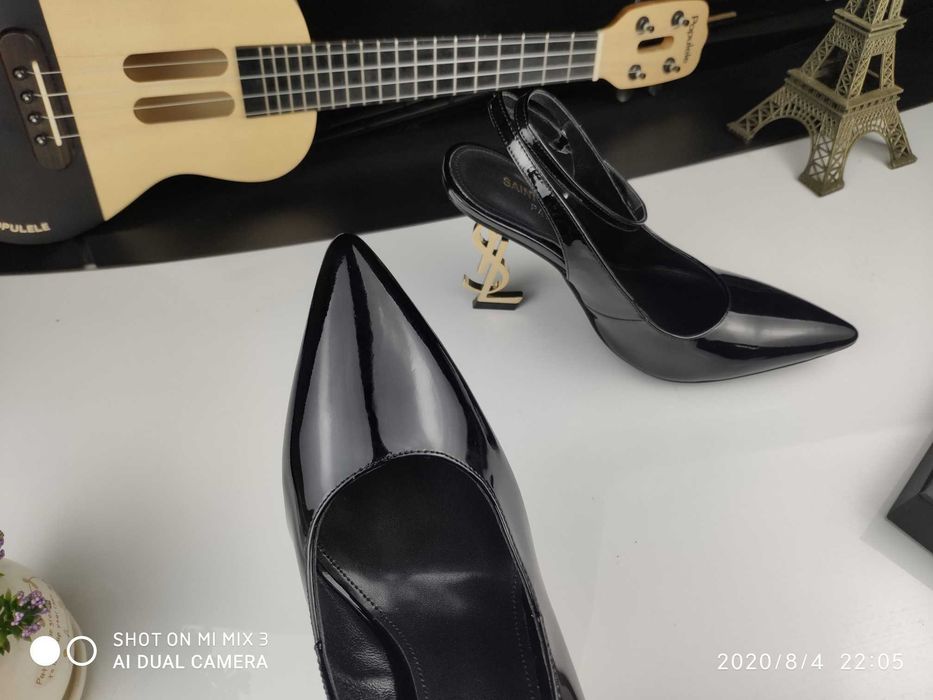 YSL Femei Negru tocuri înalte, sandali