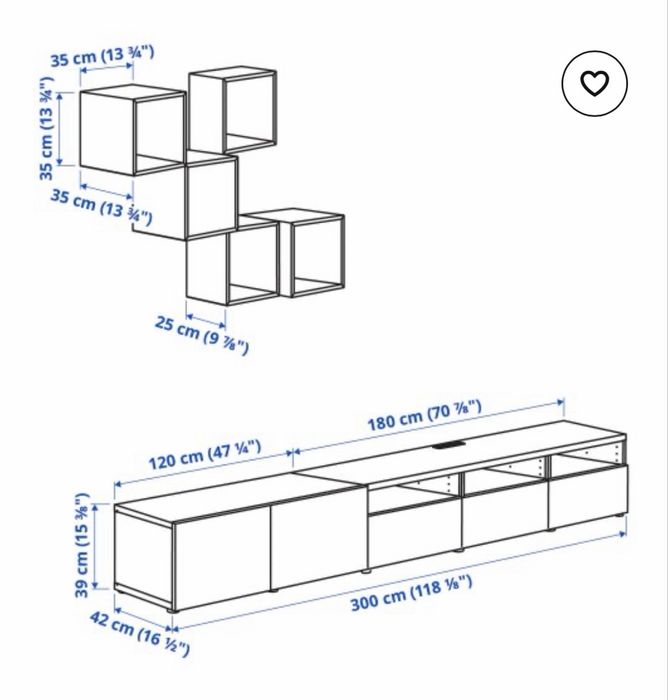 ТВ секция BESTA/EKET IKEA с бонус