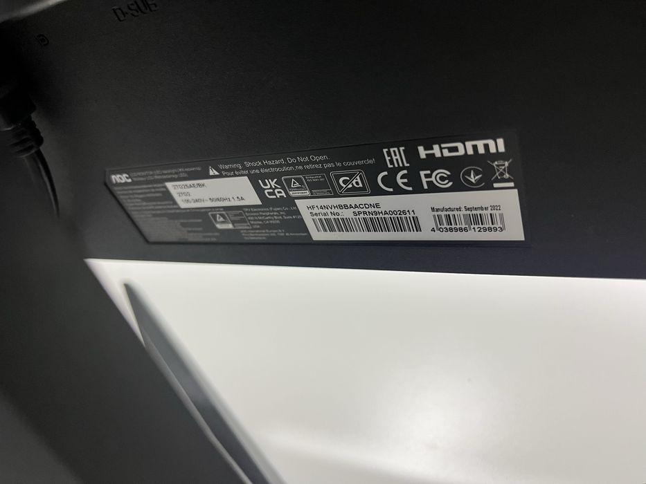 Монитор AOC 165 герц  27’’Full HD
