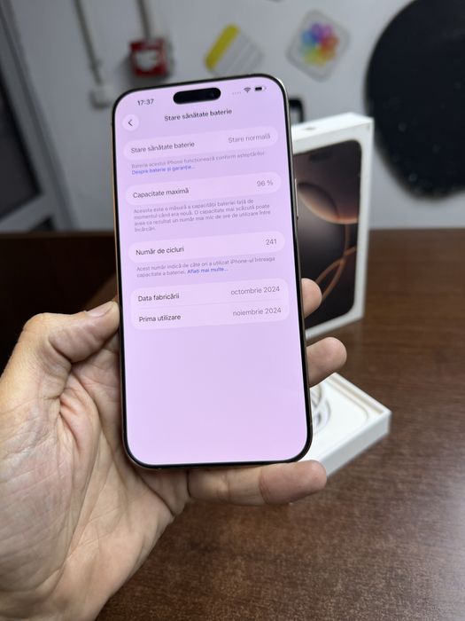 Vand Iphone 16 Pro Max 256Gb Desert Titanium Full box