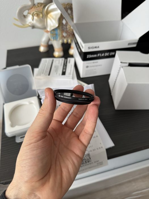 Sigma 23mm f/1.4 DC DN Sony E – купен 23.05.2025, в гаранция + ND K&F