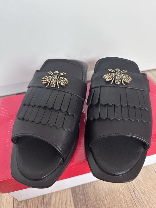 Papuci cu talpă joasă piele naturală damă