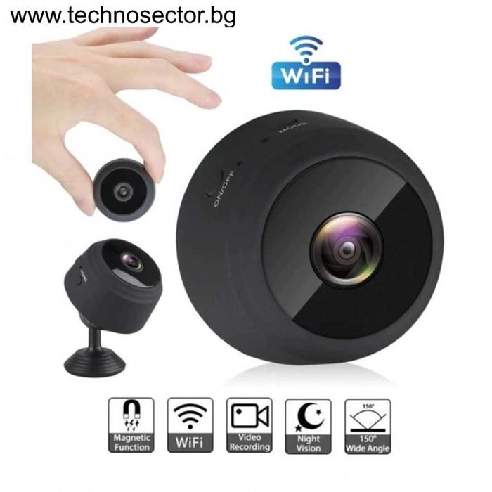 Мини Безжична Wi-fi Камера А9, HD, Батерия 320 mAh, Нощно виждане