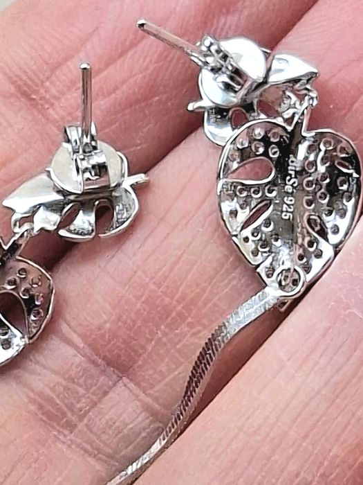 Сребърни висящи обици