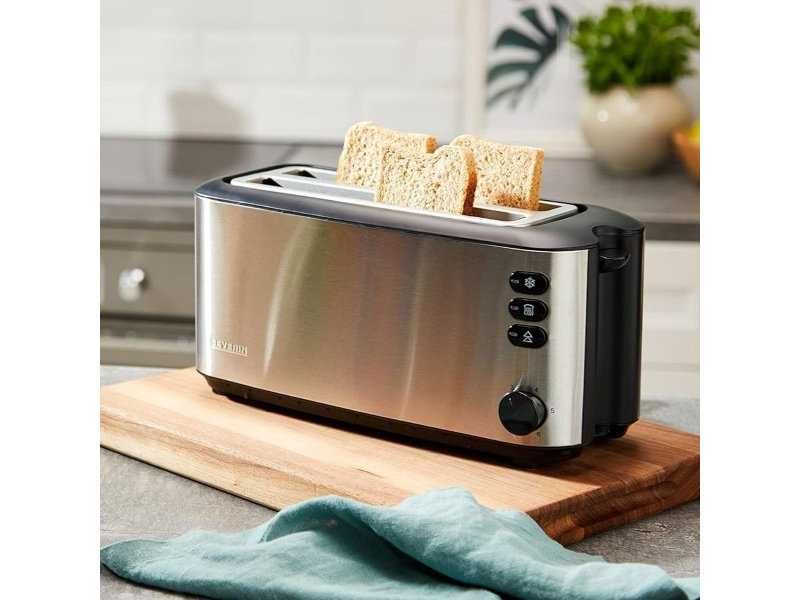 Тостер с 2 слота за Филии Severin AT 2509 - 1400W, Инокс/Черен