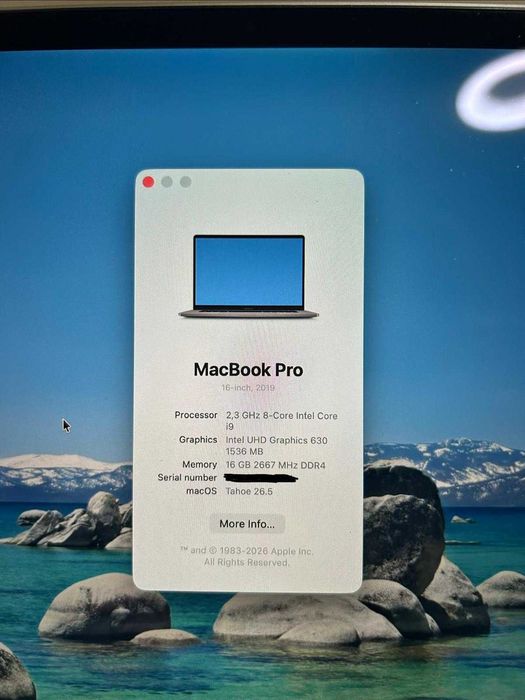MacBook Pro 16-inch (2019), Intel Core i9, 16GB RAM, 1TB SSD