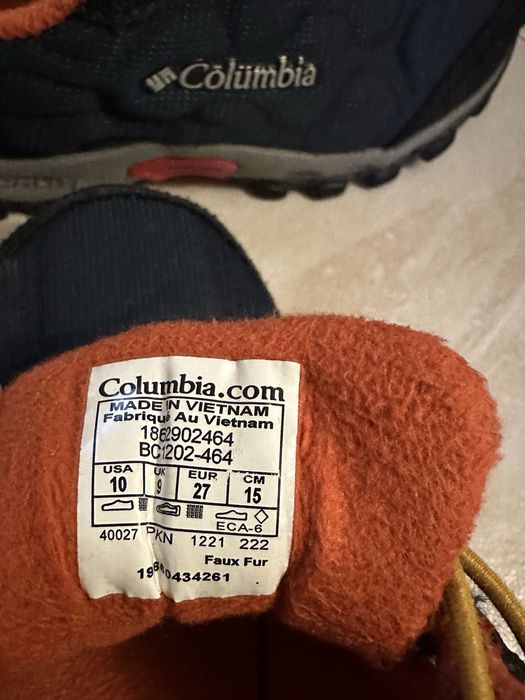 Vand incaltaminte trekking copii Columbia, marimea 27, lungime 15 cm