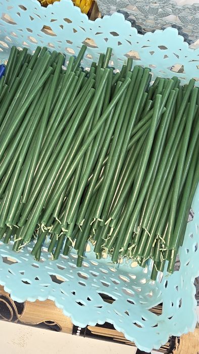 Свечи восковые зеленые