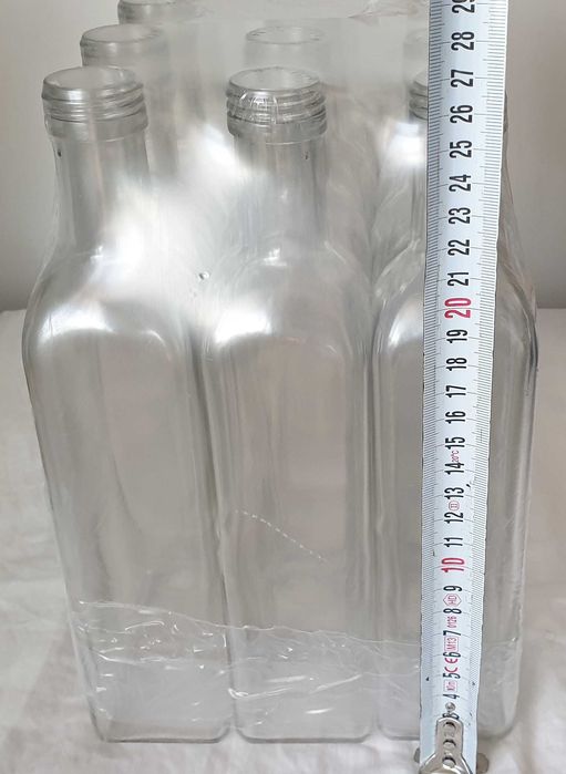 Стъклени прозрачни бутилки (30 бр, 500мл, капчки)