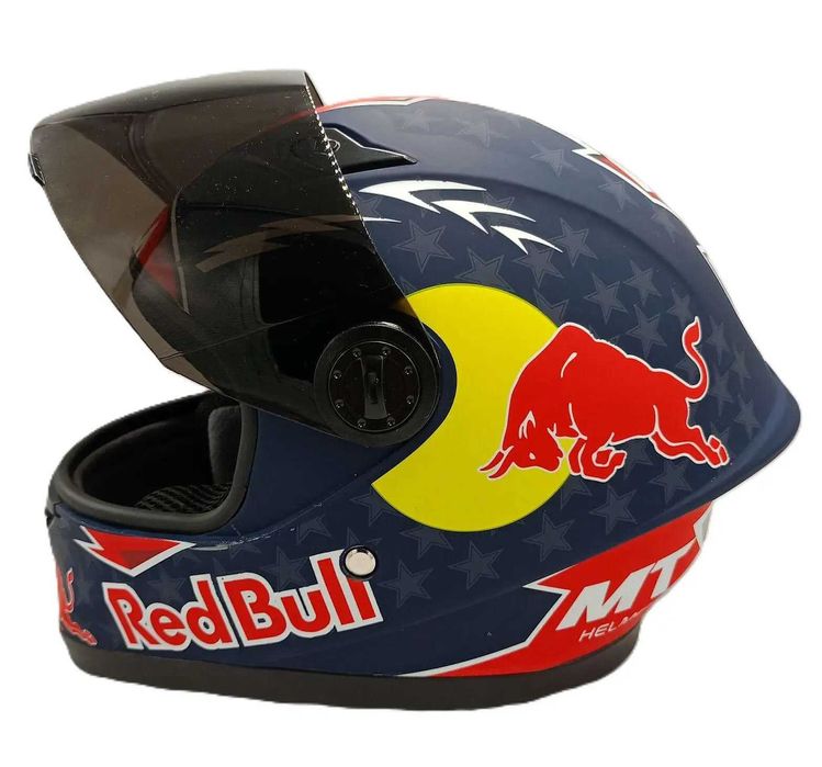 Детска мото каска с тъмен визьор