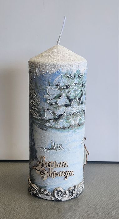 Коледна свещ ръчна изработка