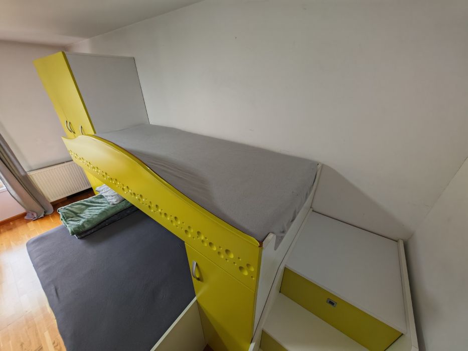 Set mobila MDF (2 paturi, dulap, spatii depozitare)