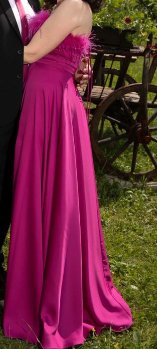 Rochie eleganta lunga,culoare roz magenta