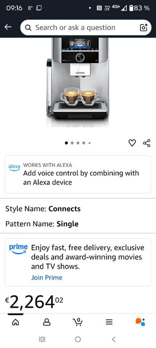 Espressor cafea Siemens eq9 s900