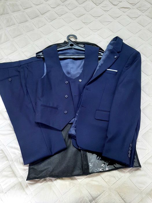 Костюм тройка для школы (синий)