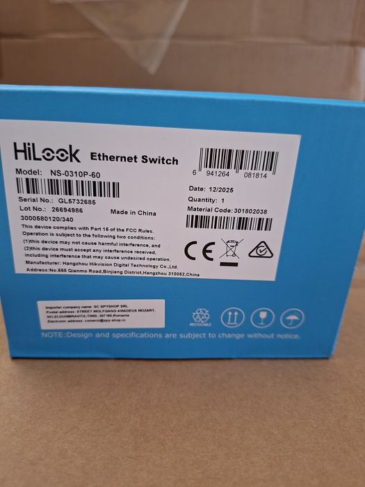 Switch PoE 8 porturi HikVision HiLook NS-0310P-60