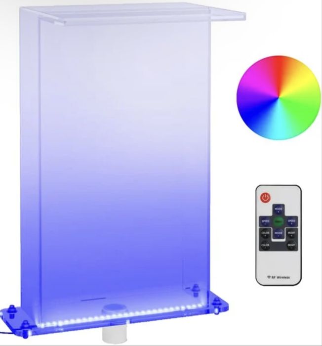 Fântână de piscină cu LED-uri RGB, acril, 51 cm VidaXL