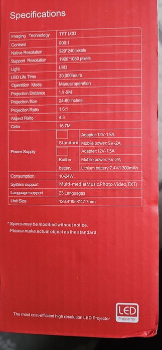 Портативный Проектор мини