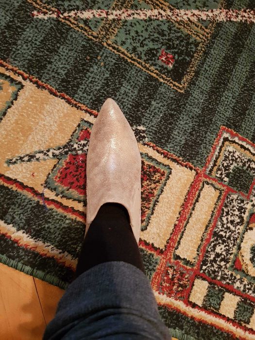Botine piele primavara-vară-deoseb auriu nisipos, 37