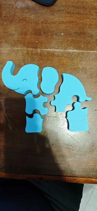 Puzzle Elefant Alb 3D - Jucărie Educativă pentru Copii