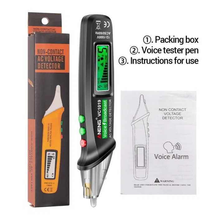 Детектор за напрежение и откриване на кабели, безконтактен фазомер