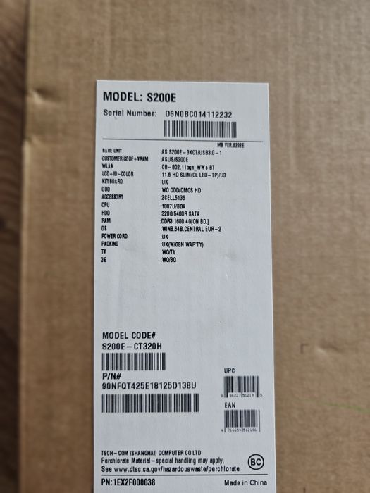 Asus s200e notebook pc