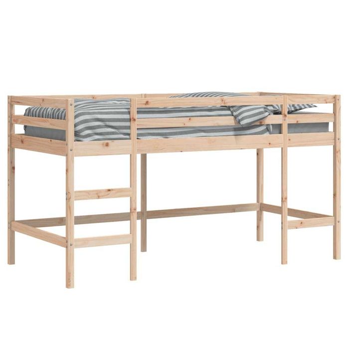 Pat supraetajat pentru copii cu scară 80x200 cm, lemn masiv de pin vidaXL