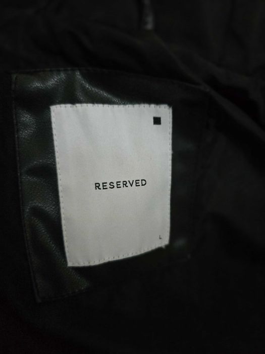 Reserved geacă pufoasă puffer din piele negru