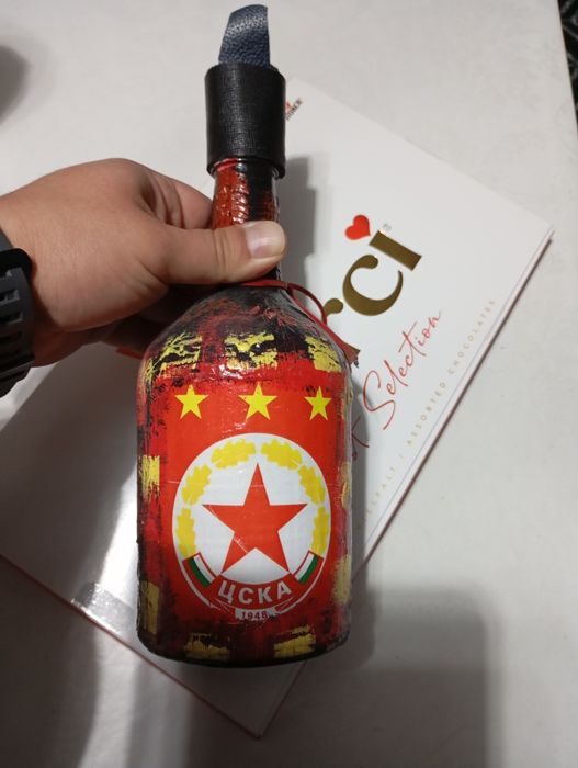 Сувенир шише ЦСКА ръчна изработка