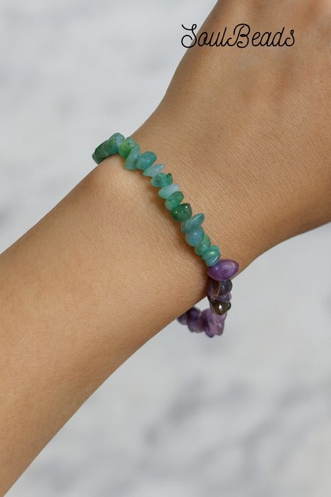 Аметист & Авантюрин – гривна за баланс и лекота