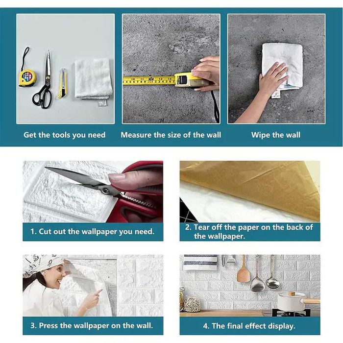 3D самозалепващи се тапети за декорация на дома 35х38 комплект 12 броя