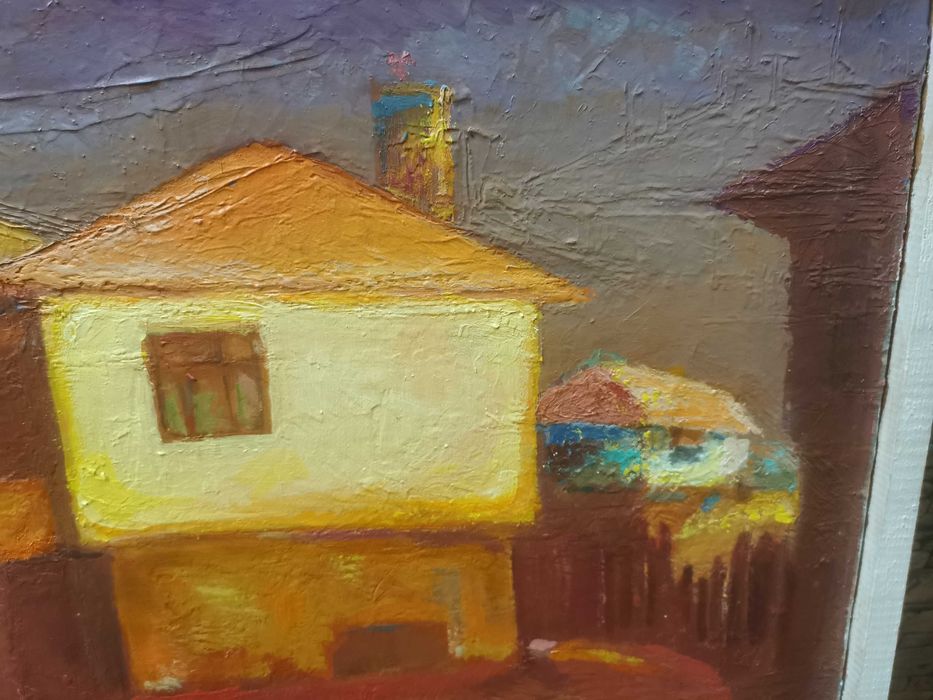 авторска маслена картина-созополски къщи