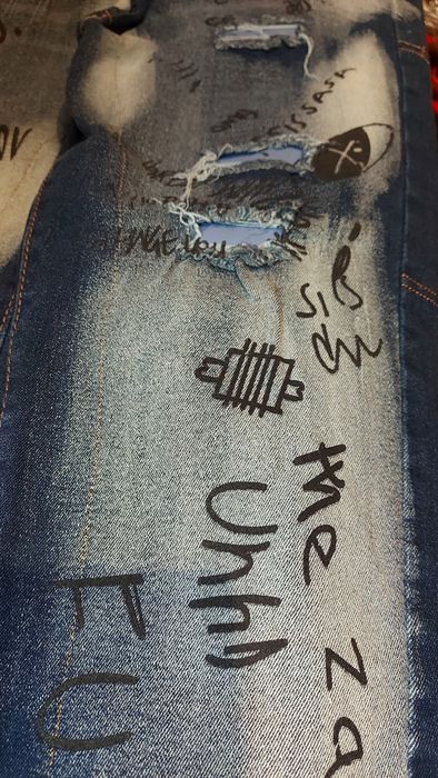 Blugi Dsquared2 Jeans 32M(48) Graffiti Painted nu amiri offwhite lv dg