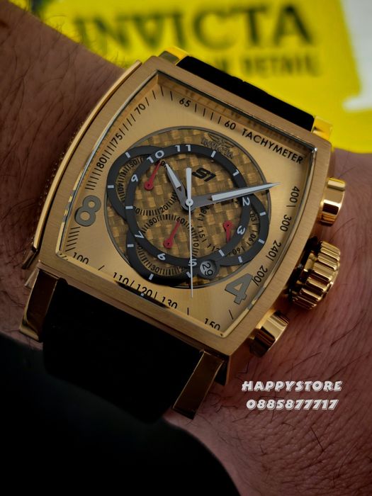 INVICTA S1 Rally Concentric gold black 48 mm, Инвикта нов мъжки часовник