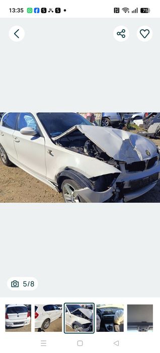 Piese cutie grup haion kit pornire  uși  trapa jug injectoare n47 pompa înalte  rampa stopuri bara spate cardan toba navigație geam  BMW e87 n47
