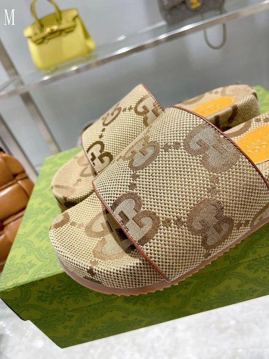 GG Canvas Slide - Beige