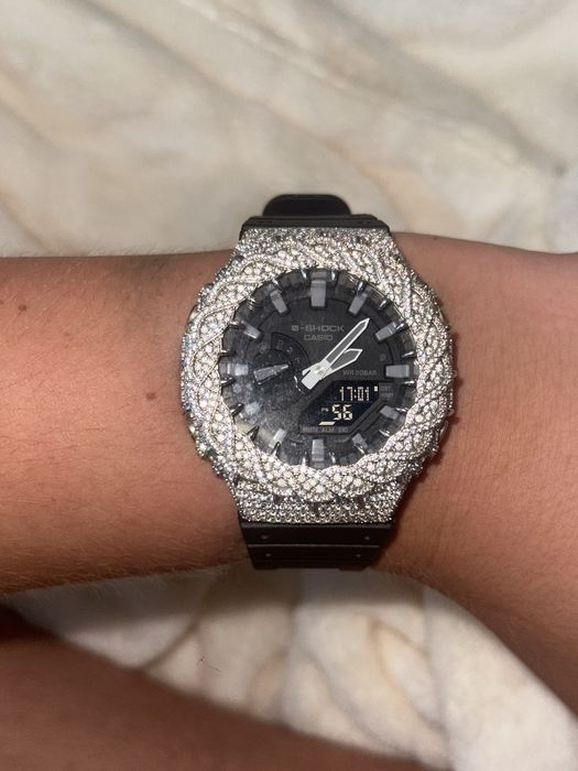 Vand carcasa iced out,pentru g shock ga-2100