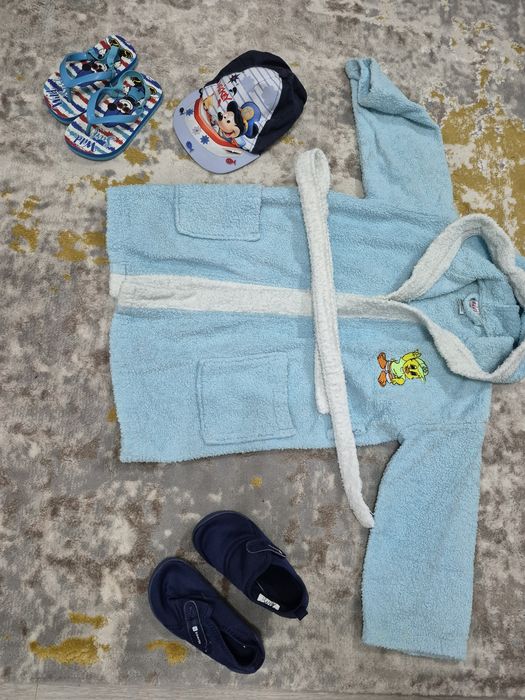 Set plaja/apa halat papuci copii