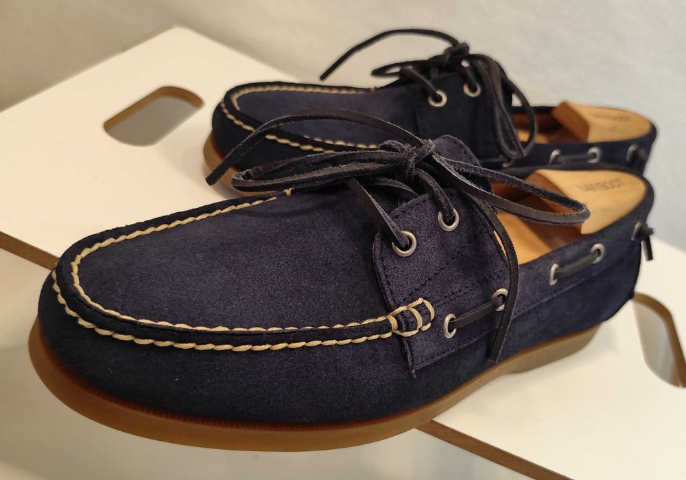 Pantofi sport casual 43.5 44 boat de lux Ralph Lauren NOI piele naturala suede navy