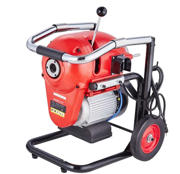 Masina electrica desfundat canalizari, cablu otel 36.6 m, motor 1100 W, 6 capete taiere interschimbabile
