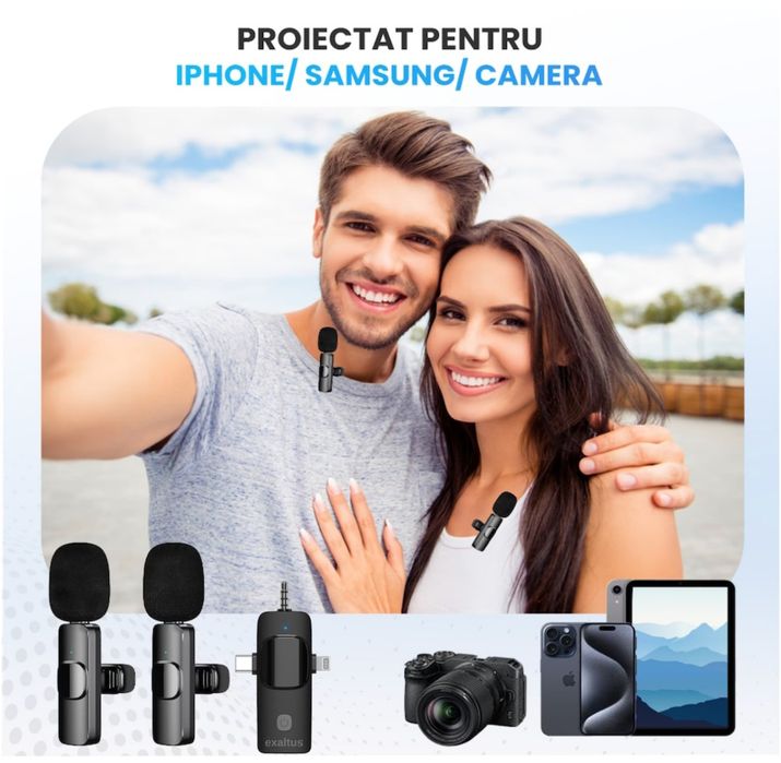 Set 2 Microfoane Lavaliera Profesionale, Exaltus®