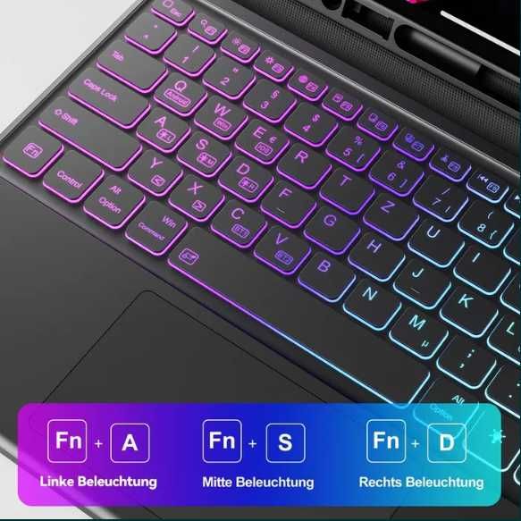 Tastatura IPAD F91 PRO 3 4 5 "12,9 Husa cu tastatura Negru si Alb