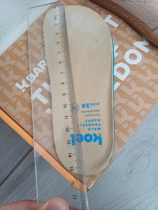 Papuci KOEL Barefoot din piele, mărime 24