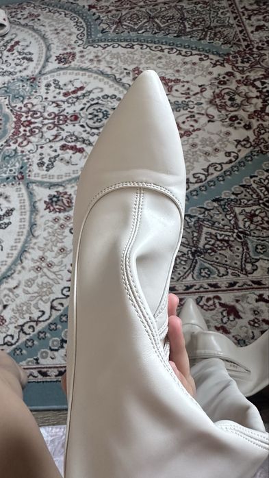 Сапоги Белые С каблуком есть ТОРГ