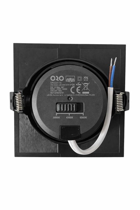 Spot LED încastrabil 9W negru ORO ZUMA CCT lum. reglabilă 3000K–6500K