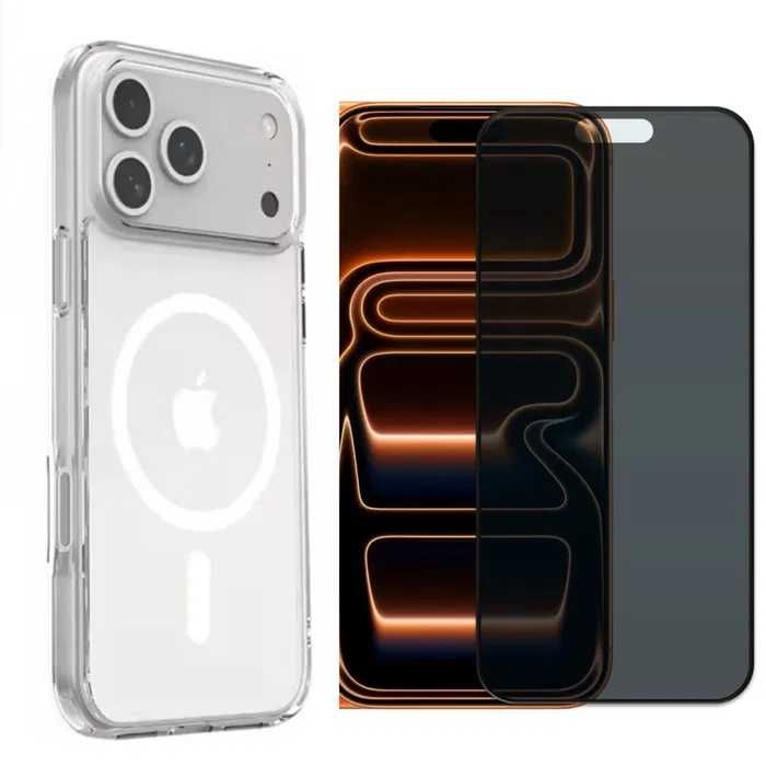 Husa Silicon MagSafe + Folie Sticla iPhone 12/13/14/15/16E/17 Pro Max