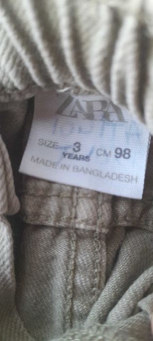 Blugi drepti kaki cu talie elastica ZARA 98