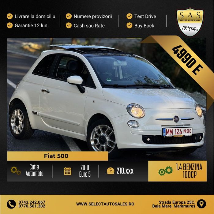 Fiat 500 FIAT 500 Sport / Cutie automata / Benzina / Panoramic
